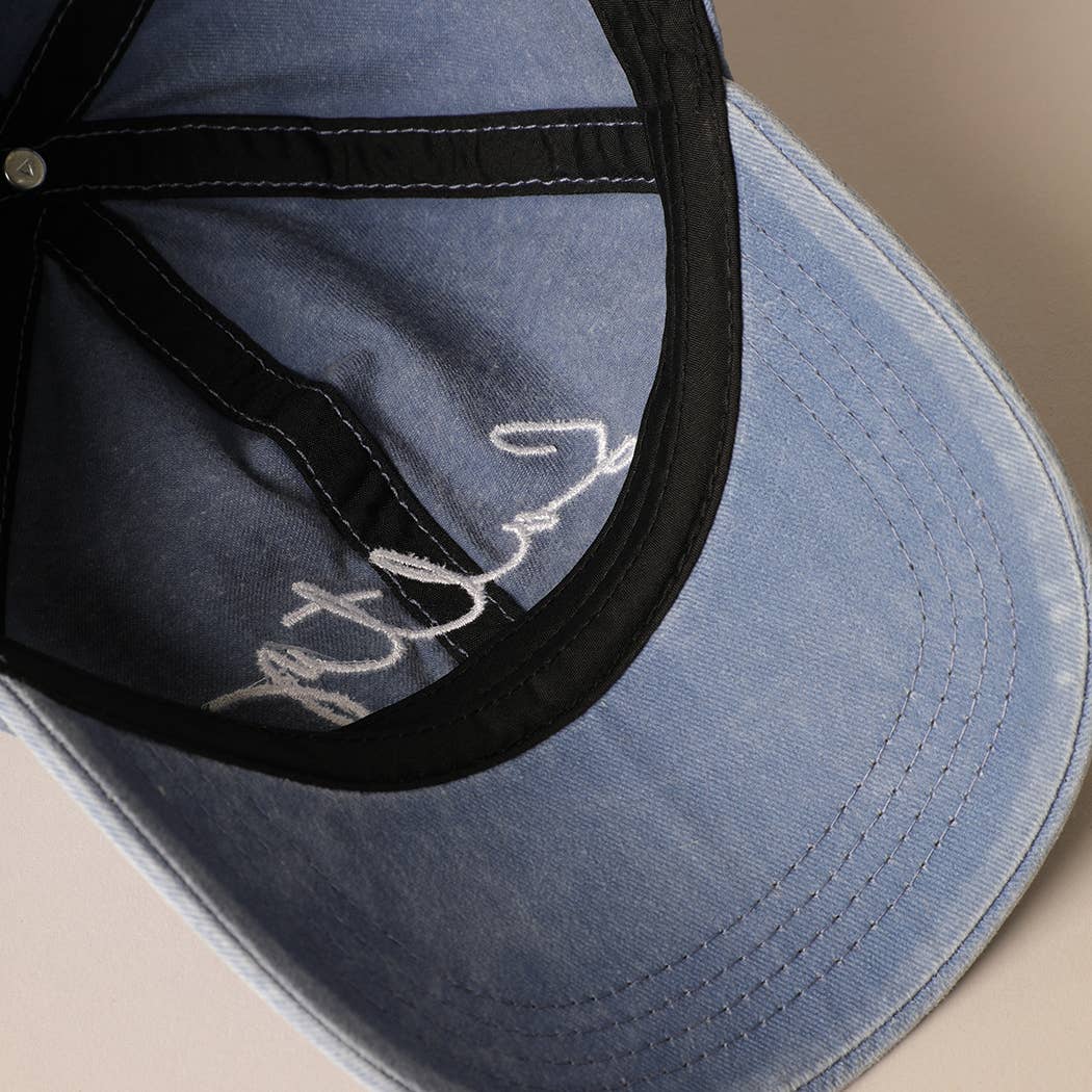 Salty Lettering Embroidery Baseball Cap: DUSTY PINK / One Size