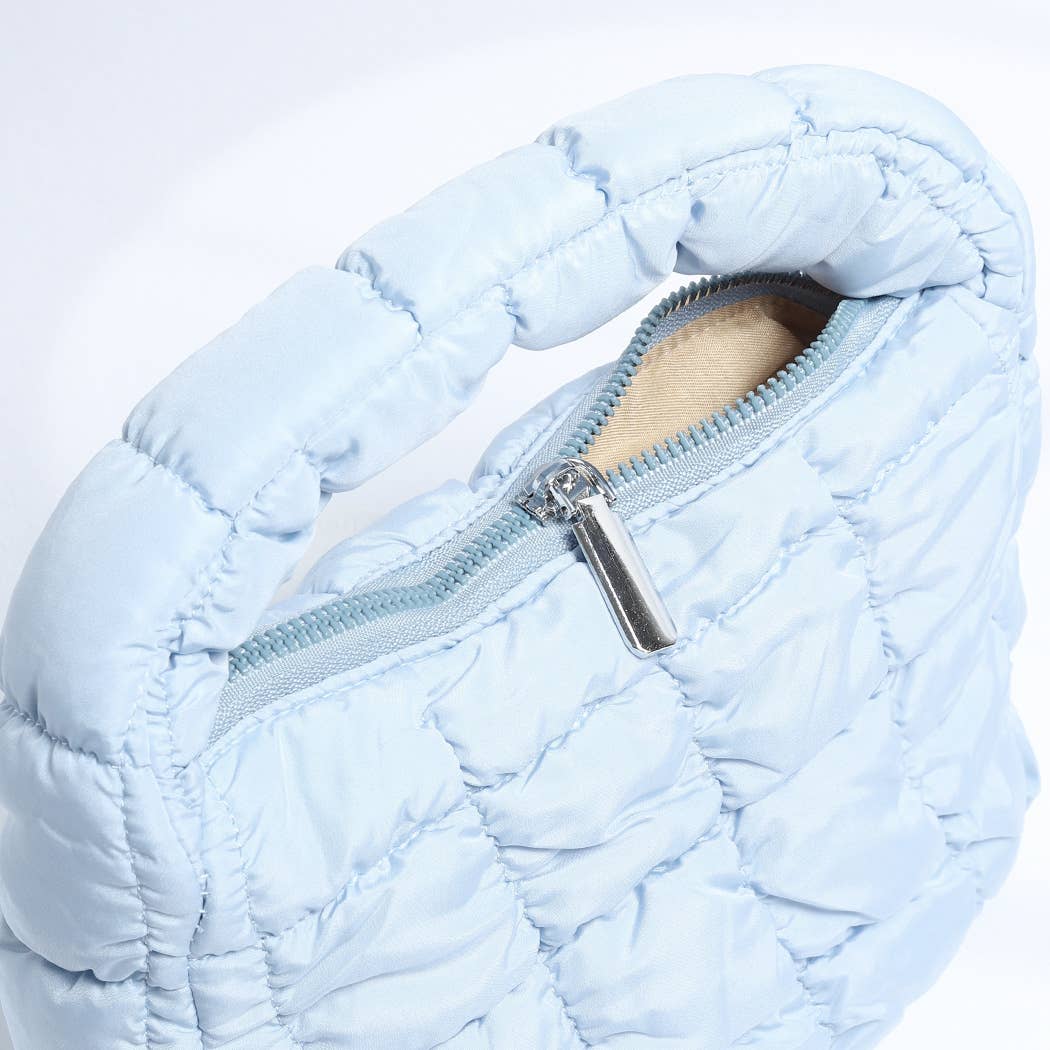 Mini Puffer Quilted Cloud Tote Bag: Beige / ONE SIZE