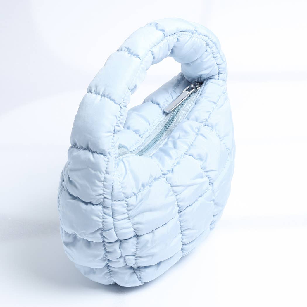 Mini Puffer Quilted Cloud Tote Bag: Beige / ONE SIZE