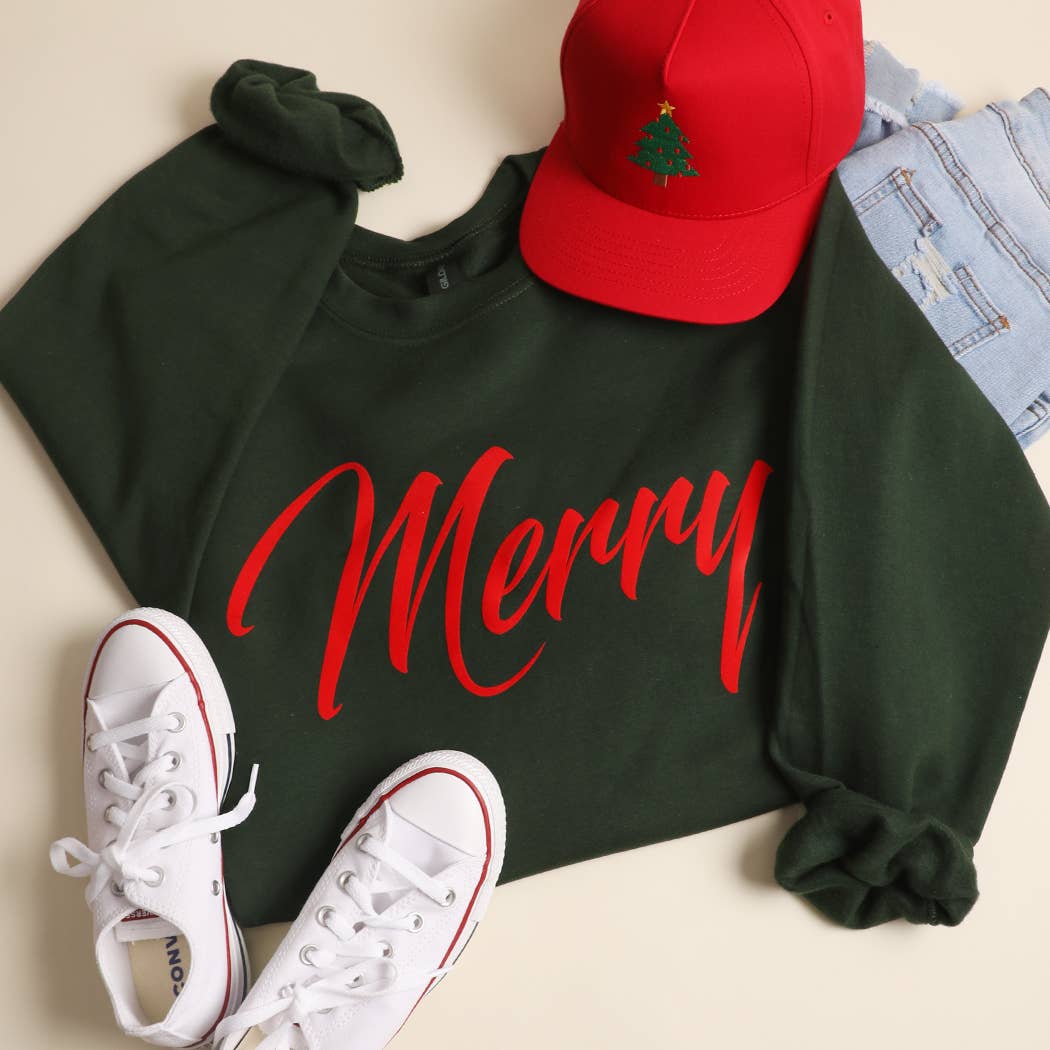 Merry Heavyweight Fleece Crewneck Sweatshirt: GARNET / L