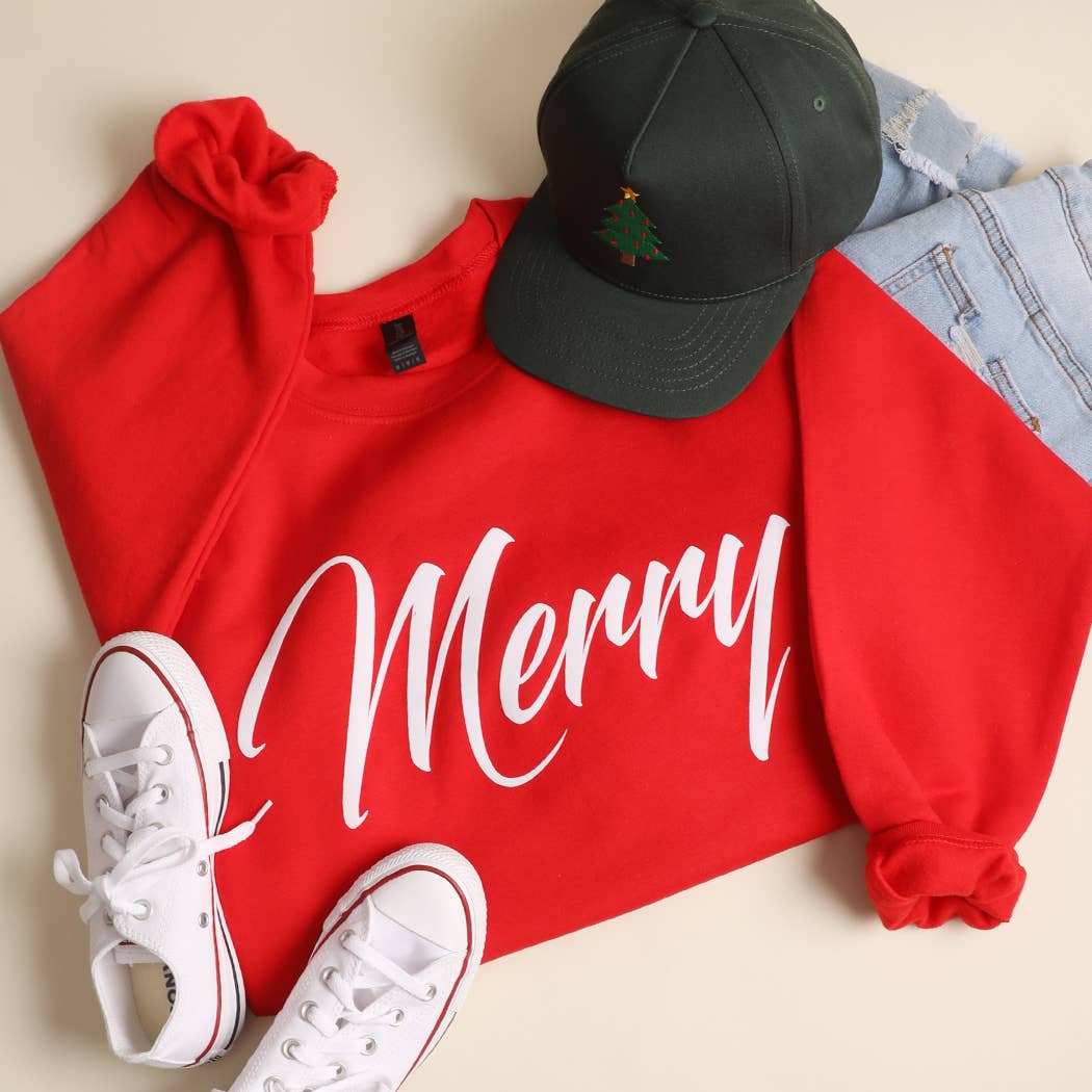 Merry Heavyweight Fleece Crewneck Sweatshirt: GARNET / M