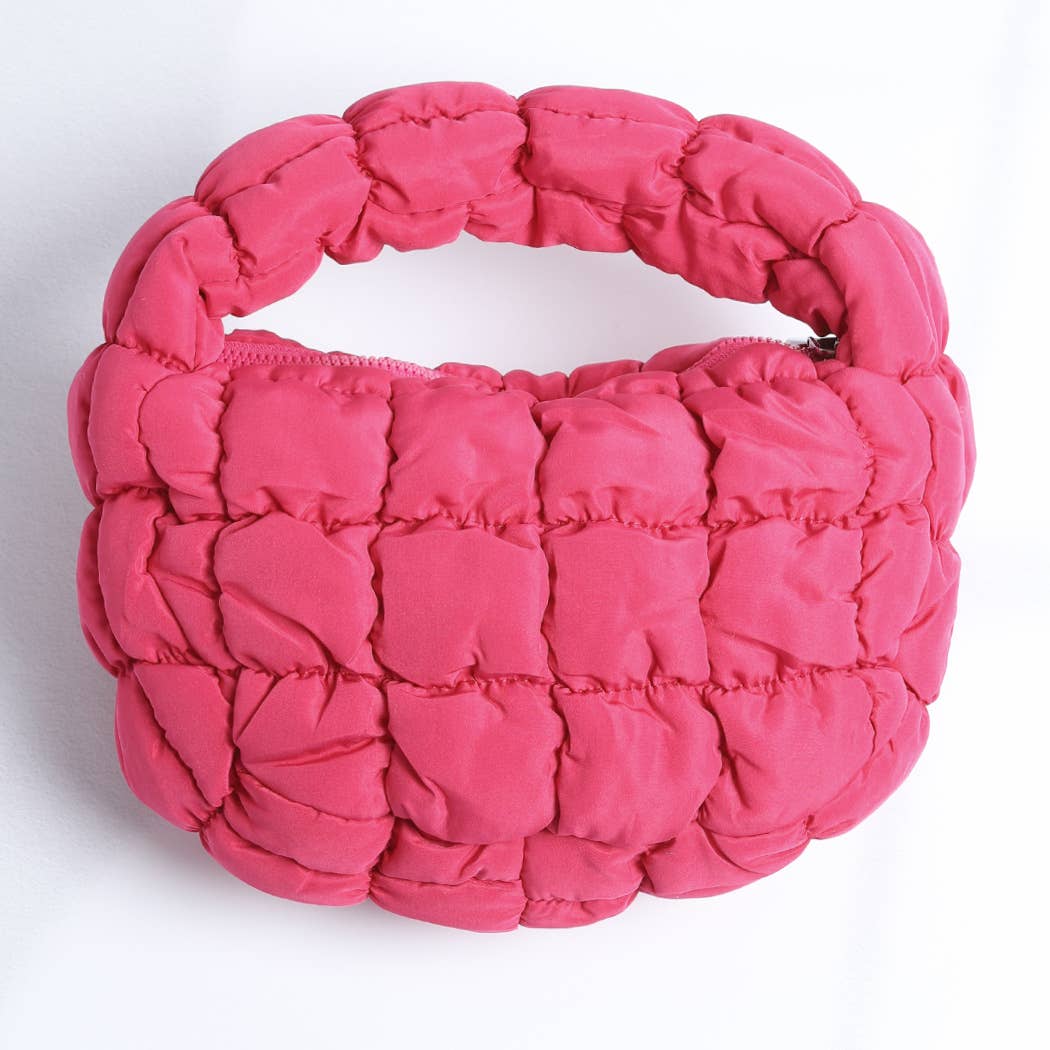 Mini Puffer Quilted Cloud Tote Bag: Beige / ONE SIZE