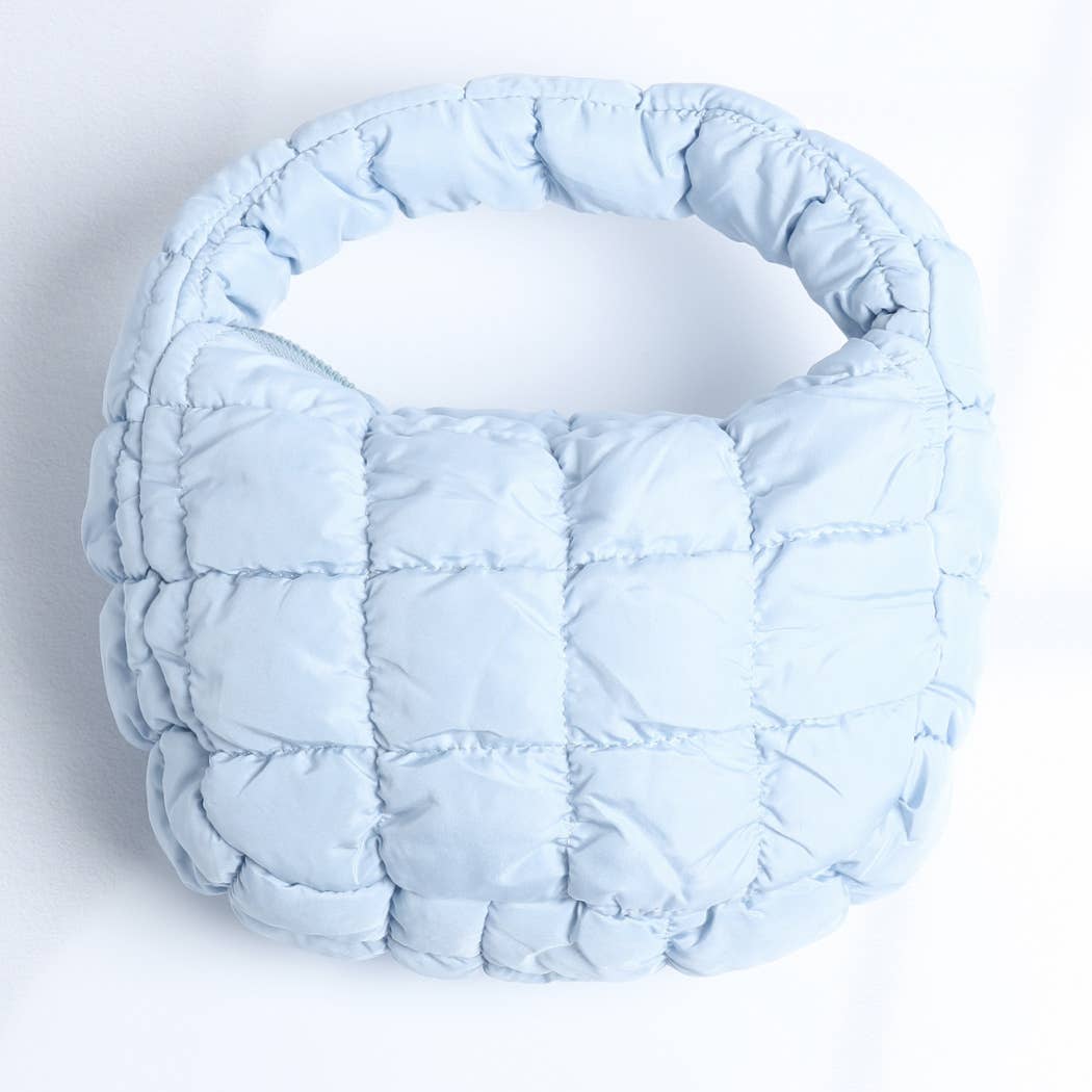 Mini Puffer Quilted Cloud Tote Bag: Beige / ONE SIZE