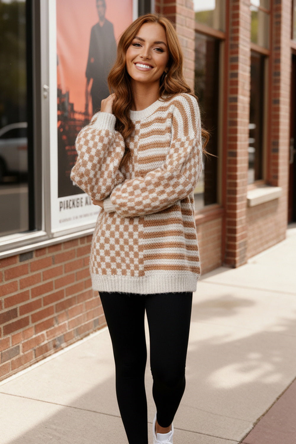 Cozy Crossroads Taupe Sweater