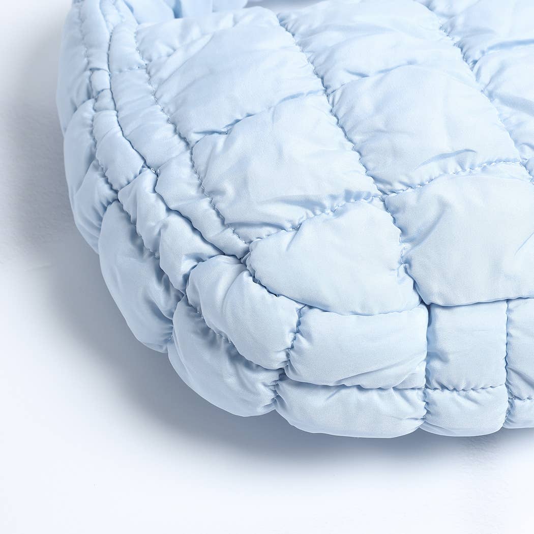 Mini Puffer Quilted Cloud Tote Bag: Beige / ONE SIZE